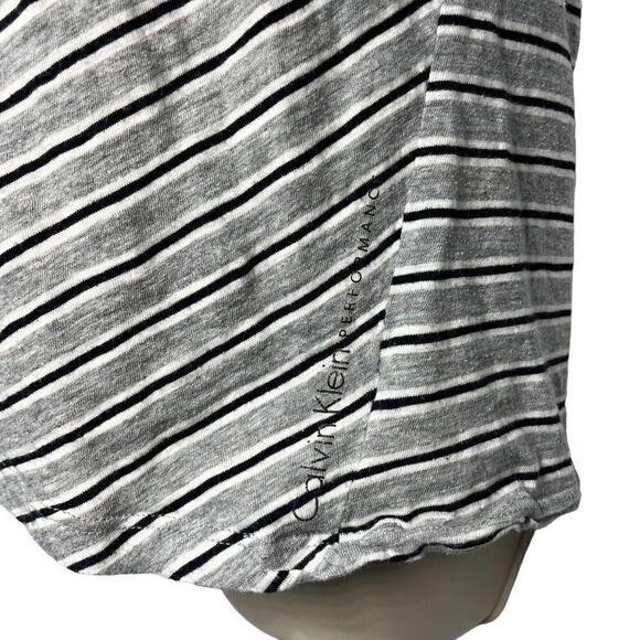 Calvin Klein Women’s Asymmetrical Stripped Shirt With Zipper Back Size Medium - Picture 5 of 14